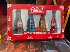 Fallout 4 76 New Vegas Nuka Cola Quantum Glass Ornament Tree Bottle Figure Set picture