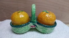 Made in occupied Japan - Mandarin Orange Shaped Salt and Pepper Shakers picture