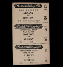Vtg Boston & Albany Railroad Centennial Train Ticket May 20 1967 Rare Ephemera picture
