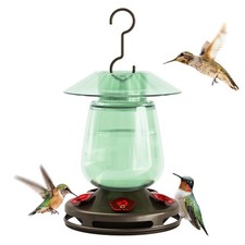Auslar Glass Hummingbird Feeder for Outdoors, 16 Oz Bird Nectar Feeder 1 Green picture