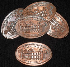 157i. 1 x ELONGATED CZ PENNY = IOLANI PALACE, HONOLULU, HI. PENNYCOLLECTORDOTCOM picture