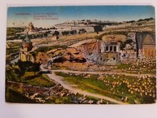 VALLEY OF JEHOSHAPHAT POSTCARD JERUSALEM ISRAEL Vintage picture