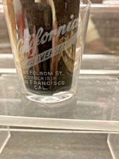 The California Bar Pre-Prohibition Etched Shot Glass SAN FRANCISCO picture