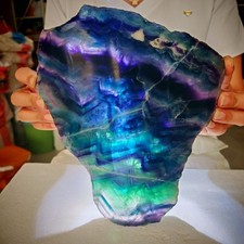 5.72LB Natural fluorite raw stone specimens, multi-colored crystal plate display picture