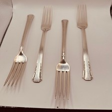Oneida Silverplate Dinner Forks Set of 4 with Ornate Floral Pattern picture
