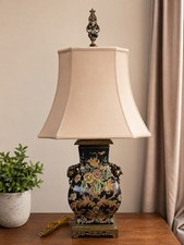 Castilian Imports 25067/BNB Floral Chinoiserie Table Lamp Porcelain Bronze Tone  picture