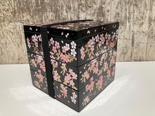 NEW KITAICHI SHIKKITEN Three Tier JUBAKO Box Cherry Blossom Lacquered Bento HTF picture