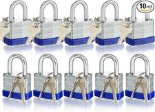 10 Pack Pad Locks with Same Key, Heavy Duty Keyed Alike Locks picture