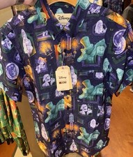 2025 Disney Parks RSVLTS Haunted Mansion Shirt Large Navy Button Up Ghosts picture