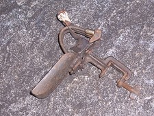 Cherry Pitter Antique Cast Iron Goodell Co Wood Handle Good Used Condition #398 picture