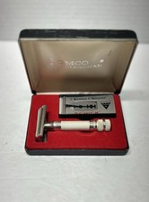 VTG RARE Pomco Diagonal Slant Safety Shaving Razor Original Box Made In Germany picture