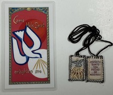 Scapular Of The Holy Spirt With Card In English Prayers, Protection In Brown picture