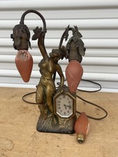 Antique Schadow & Son Art Nouveau Lamp & Clock Works Great Beautiful picture