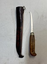 Rapala J. Marttiini Finland Fillet Knives With Leather Sheaths -Signed picture