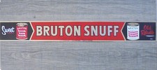 RARE VINTAGE BRUTON SNUFF THIN ALUMINUM RETAIL SIGN 24