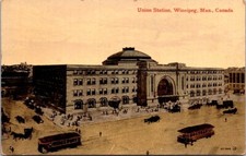 Vintage Postcard Elevated View Union Station Winnipeg Manitoba MB 1914     11243 picture