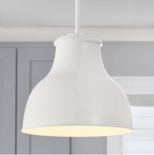 2-1/4 in. Fitter Matte White Metal Bell Pendant Lamp Shade - Shade Only picture