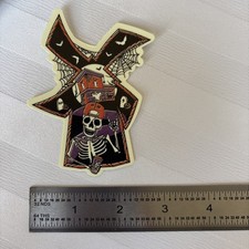 Dutch Bros Skeleton Hang Loose Windmill Halloween Sticker picture