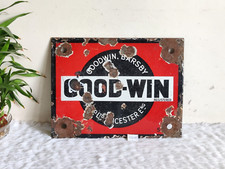 Antique Goodwin Barsby Advertising Enamel Sign Board Old Leicester England EB679 picture