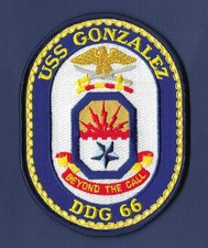 USS GONZALEZ DDG-66 Guided Missile Destroyer Ship's Crest Patch picture