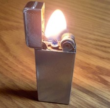 Vintage Thorens Silver Oil Lighter Swiss Made Working Rare Mechanical Pocket JP picture