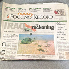Vintage lot of 37 2003 Iraq War Pocono Record Newspapers picture