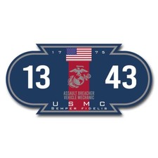 USMC 1343 MOS Decal - Semper Fidelis Decal - Marine Corps Blood Stripe 3