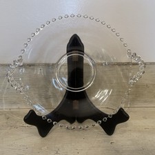 Imperial Candlewick Cake Plate Platter Handles Bubble Edge Clear Glass Vintage picture