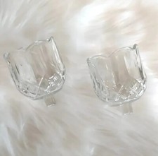 2) Vtg Crystal Votive Candleholder Scalloped Edge/Tulip Pattern. Ships Free picture