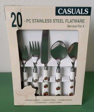 VTG • Casuals•China Pearl • 20pc Stainless Steel Flatware Set •Apples • New/OS picture