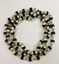 Black TULSI TULASI Mala with 925 Sterling Silver Caps 23 inch F/S picture