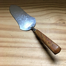 Vintage 1960s Chrome Plate on Brass Cake Pie Server w/ Rosewood Handle 9.5