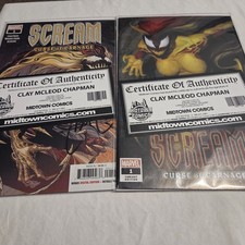 Scream Curse Of Carnage # 1 Cover A & B Variant Signed By Clay McLeod W/ COA  picture