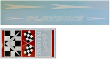 1960's Columbia PLAYBIKE muscle bike seat tube, forks, chain guard decal set picture
