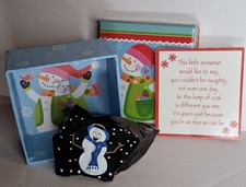 Christmas Lump Of Coal Painted *Santa's Note* Cute Box* GREAT Stocking Stuffer picture