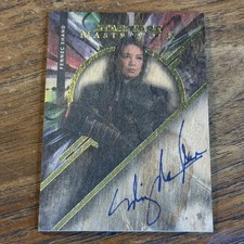 Ming-Na Wen Fennec Shand 2022 Topps Star Wars Masterwork WOOD 4/10 AUTO #MWA-MNW picture