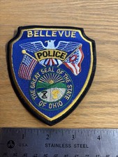 Bellevue Police Dept Ohio OH patch eagle seal flags-Historical Memorabilia picture