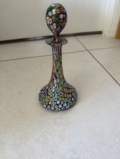 Vintage Fratelli Toso Millefiori Glass Bottle with Original Stopper picture