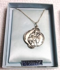 Antique CREED Sterling Silver Saint Francis Of Assisi Friend Of Animals Medal  picture