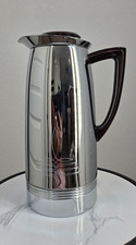 Vintage Universal Landers Frary & Clark Chrome Carafe No. 6820 MCM Etched Leaf picture