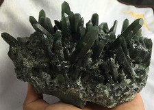 1750g New Rare NATURAL skeletal Elestial Green QUARTZ Crystal Cluster Specimen picture