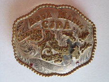 CJRA Agua Mesa CA All Around Cowboy 1990 Champion Rodeo Award Buckle picture