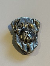 Vintage Sterling Silver Rottweiler Dog Brooch Pin - Hallmarked 925 Maker GM picture