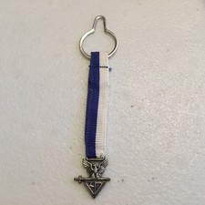 Knights of Dunamis KD pocket blue white ribbon pin  sterling silver RARE  picture