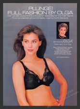 Olga Plunge Full Flattery Black Bra 1980s Print Advertisement Ad 1984 picture