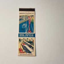1962 Seattle World's Fair Monorail Space Needle Vintage Matchbook Cover 5MB126-1 picture