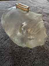 Vintage Anchor Hocking Large Clear Glass Piggy Bank Textured Smash Coin Bank picture