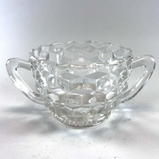 Fostoria American Clear Glass Cubist Small Sugar Open Vintage picture