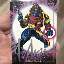 Skybox 1992 Marvel Masterpieces Card #6 BISHOP Signed by Joe Jusko w/coa picture