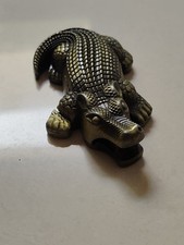 Rare Unusual Vintage Cigarette Cigar Lighter Copper Tope Metal Alligator picture